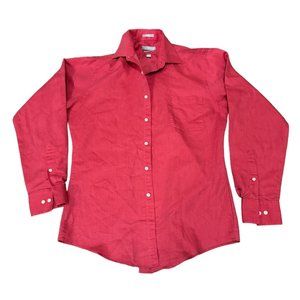 van heusen pique‎ fitted button up shirt size medium | V1